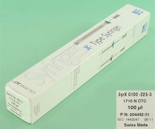 NEW CTC ANALYTICS PAL X-TYPE Syringe 1710N SYRX G100-22S-3, 100 ul