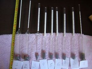 lot 9 professional alcohol meter HYDROMETER (areometer) densimeter ussr
