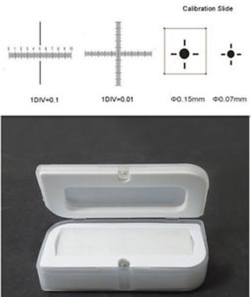 20PCS Cross Dot 0.01MM Microscope Stage Micrometer Calibration Slide W/4-Scales