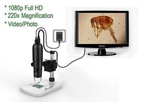 HD 1080P Digital Microscope 10x-220x magnification to Monitor/TV with HDMI-In/PC