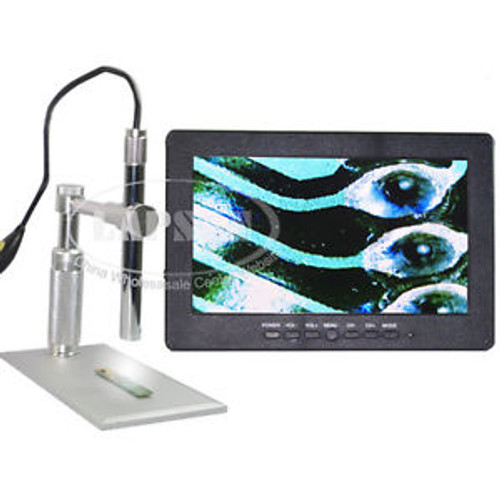 200X Digital Microscope Endoscope AV Video TV Camera + 7 LCD Monitor Display US