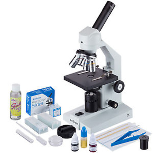 40x-2500x Advanced Home School Compound Microscope with Slide Preparation Kit