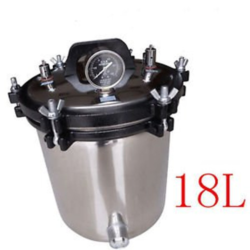 18L Stainless Steel Steam Autoclave Sterilizer Tattoo Dental Commerical Unit USA