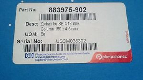 PHENOMENEX HPLC COLUMN ZORBAX 5U, 150 X 4.6MM ID# 100177