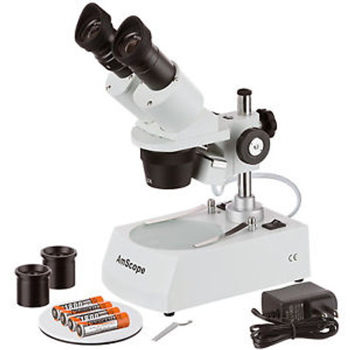 AmScope SE306R-PZ-LED Cordless LED Stereo Microscope 20X-40X-80X