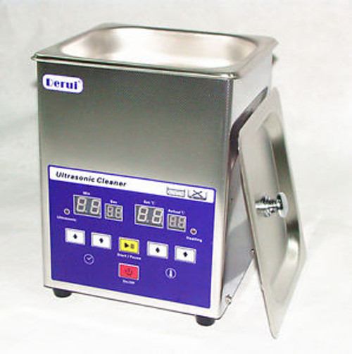 Derui  ultrasonic cleaner LQ13 1.3L with  heater and timer  memory quick