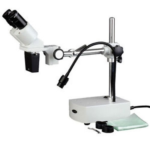 AmScope SE402-LED 20X Stereo Binocular Microscope Boom Arm + Light