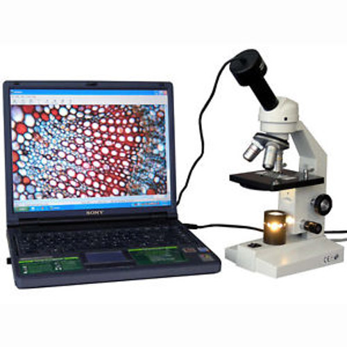 AmScope M200-MS-M 40X-400X Student Compound Microscope + 1.3MP Digital Camera