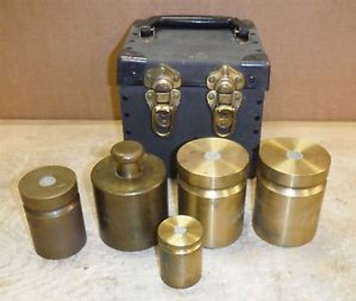 Scale Calibration Weights 37lb (3@10/1@5/1@2) in Vintage Wood Box