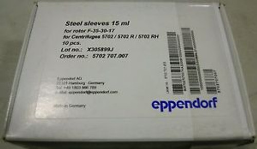 Eppendorf 10 x 15 ml Steel Sleeves for Rotor F-35-30-17 Serial # 5702 707.007