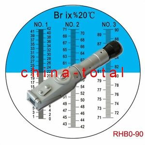 RHB0-90 (3 scale) Wide Range Heavy Duty Brix Refractometer Syrup Jam CNC
