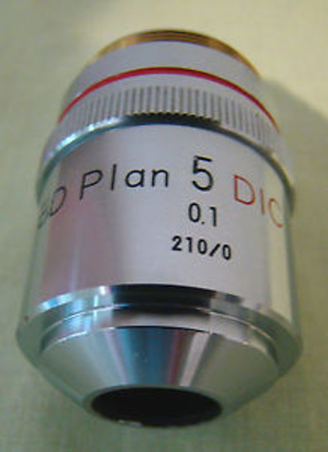 Nikon BD Bightfield Darkfield Plan 5x DIC Microscope Objective.