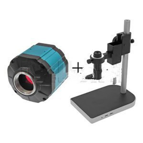 New Digital Microscope Camera Body With Stand And Lens 2Mp Blue C-Mount Vga