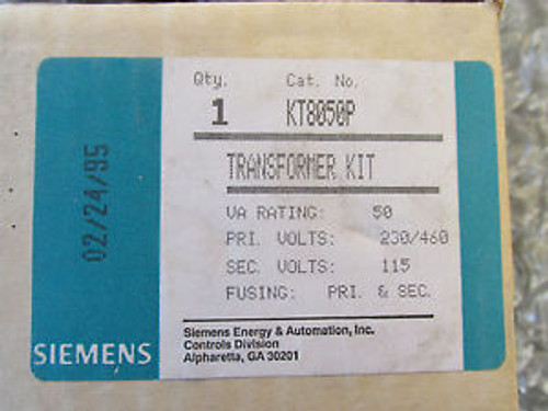 Siemens KT8050P Transformer 50VA Pri 230/460V Sec 115V New! in Box