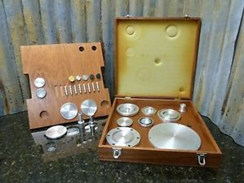 Vintage Medical Wooden Box Full Of Precision Aluminum Machined Bits