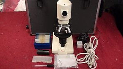 MOTIC DM52 DIGITAL MICROSCOPE WITH SLIDES NICE CASE!