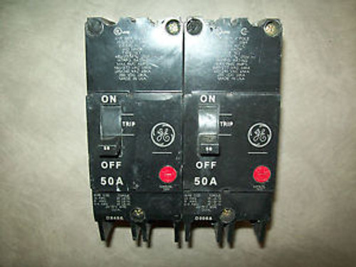 GE TEY250 50 AMP 2 POLE 277/480 VOLT CIRCUIT BREAKER NICE