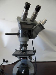American Optical 1036A Spencer Microscope w/ 3 Objectives micro science biology