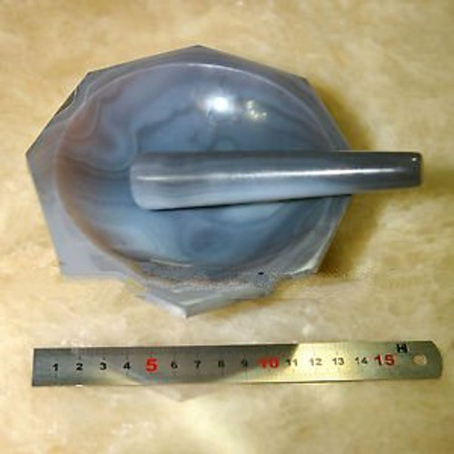 5 Inch Agate Mortar and Pestle, OD=148mm, ID=120 mm