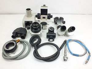 Microscope Parts and Accessories- AS IS - Flex Lights, Phototube, Head, Knobs