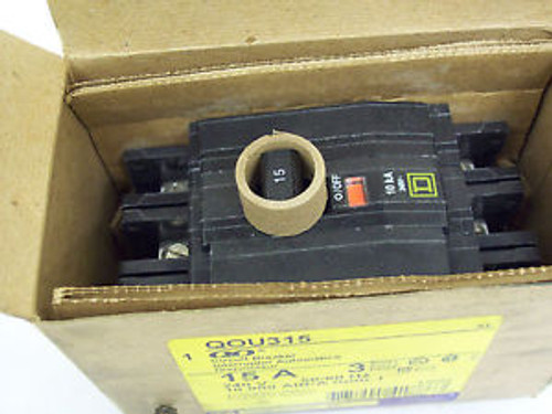 Square D 15A 3P Circuit Breaker QOU315 New