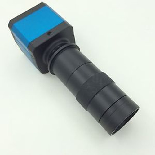 14MP HDMI Microscope USB Industrial Lab Camera Video Recorder +100X C-mount Lens