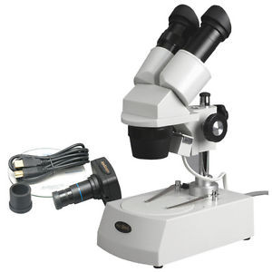 AmScope SE306-PZ-P 20X-40X-80X Stereo Microscope with Digital Camera