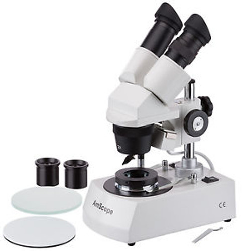 20X-80X LED Cordless Stereo Microscope w/ Top & Bottom Brightfield and Darkfield