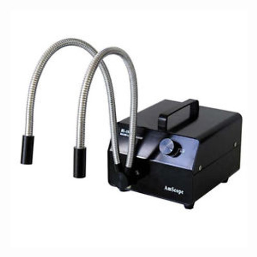 AmScope HL150-BY 150W Dual Goose-Neck Fiber-Optic Illuminator (Black)