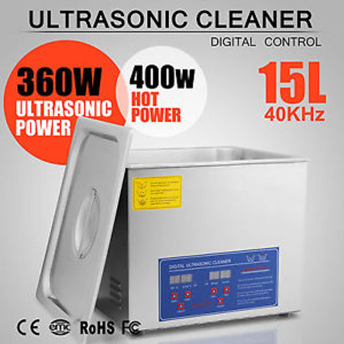 15L 15 L ULTRASONIC CLEANER FREE WARRANTY 760 W DIGITAL BRUSHED TANK POPULAR