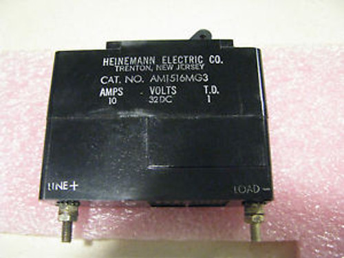 HEINEMANN  PART # AM1516MG3  CIRCUIT BREAKER  NSN: 5925-01-004-2477  10A 32VDC HEINEMANN  PART # AM1516MG3  CIRCUIT BREAKER  NSN: 5925-01-004-2477  10A 32VDC