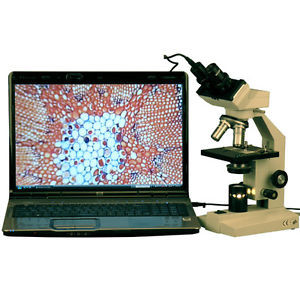 AmScope B100-E2 1000X Vet High Power Binocular Microscope + 2.0MP USB Camera