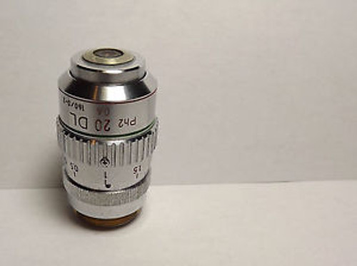 Nikon 20X Ph2 DL Phase Contrast Microscope Objective Lens 160/0-2  Collar