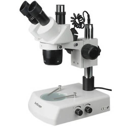 10X-30X Trinocular Stereo Microscope with Top & Bottom Halogen Lights