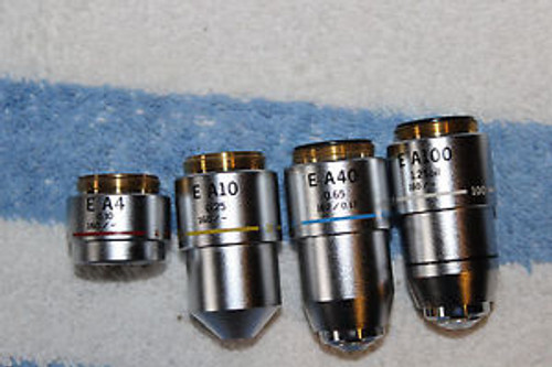 Olympus Microscope EA 4x 10x 40x 100x Objectives.