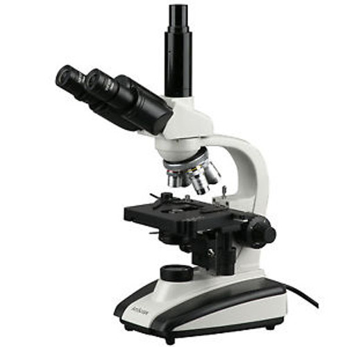 40X-1000X LED Trinocular Compound Microscope with 3D Stage & Reversed Nosepiece