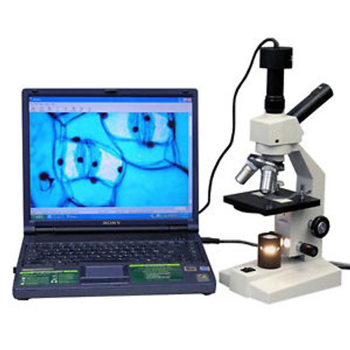 AmScope D100B-P 40X-800X Dual-View Compound Microscope with Digital Camera