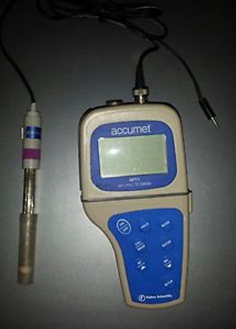 FISHER SCIENTIFIC ACCUMET AP71 pH/mV/º C METER & 13-620-111 ELECTRODE