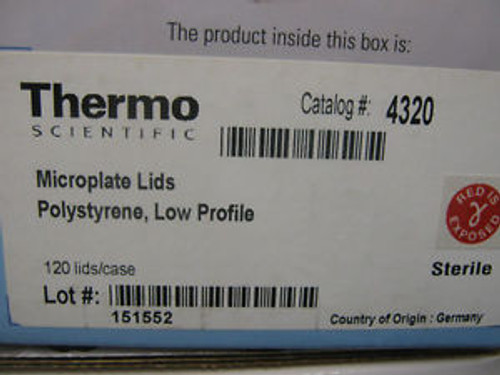 THERMO SCIENTIFIC MICROPLATE LIDS CAT#4320 120 LIDS PER BOX 3 BOXES PER CASE