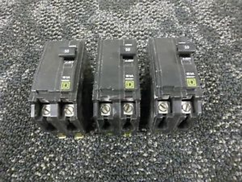 3 SQUARE D QO CIRCUIT BREAKER 2 POLE 50 A AMP 120 V VOLT QOB250 BOLT ON New