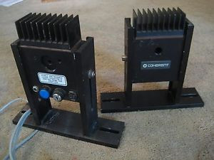 Coherent Adjustable Push Button Laser w/ mounts & audio cable  LOT of 2   RARE