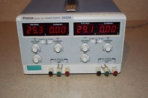 PROTEK DUAL DC POWER SUPPLY MODEL# 3032B -Dual 0-30V @0-3 Amps