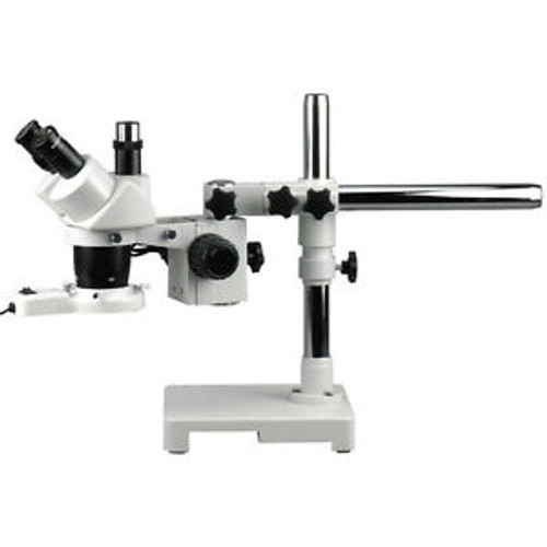 10X & 30X Boom Stand Trinocular Stereo Microscope + Fluorescent Light