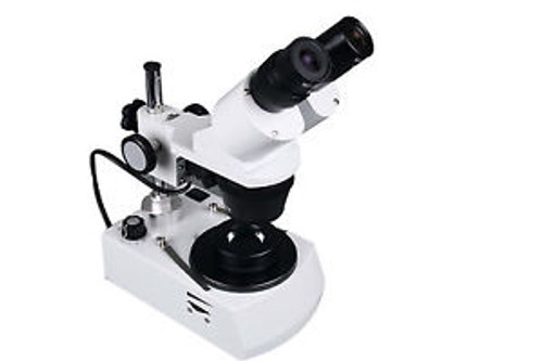 20x-40x  Binocular Stereo Gemology Microscope w Darkfield & Gem Clamps