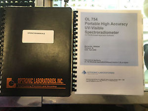 Optronic Laboratories OL 754 VISIBLE SPECTRORADIOMETER MANUALS & SOFTWARE