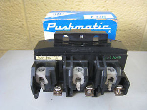 NOS ITE Pushmatic P4315 15-Amp 15A 3-Pole 3P 240V Circuit Breaker