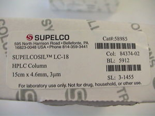 BRAND NEW Supelco HPLC Supelcosil LC-18 Column, 3µm, 4.6mm x 15cm Part # 58985!!