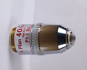 Nikon E Plan 40x /.65 DL Ph3 160mm Phase Contrast Microscope Objective
