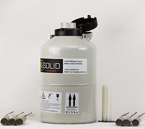 U.S.Solid® 6L Liquid Nitrogen Cryogenic Container Tank Storage Dewar with Straps