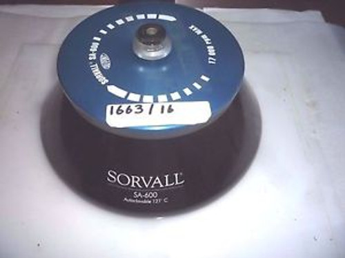 SORVALL SA 600 AUTOCLAVABLE-121?C- 17,000 RPM ROTOR & LID -(ITEM # S1663/16)